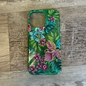 Loopy Floral Green Seaglass Floral Phone Case for iPhone 13 Pro